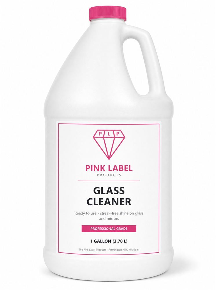 Pink Label Glass Cleaner bottle