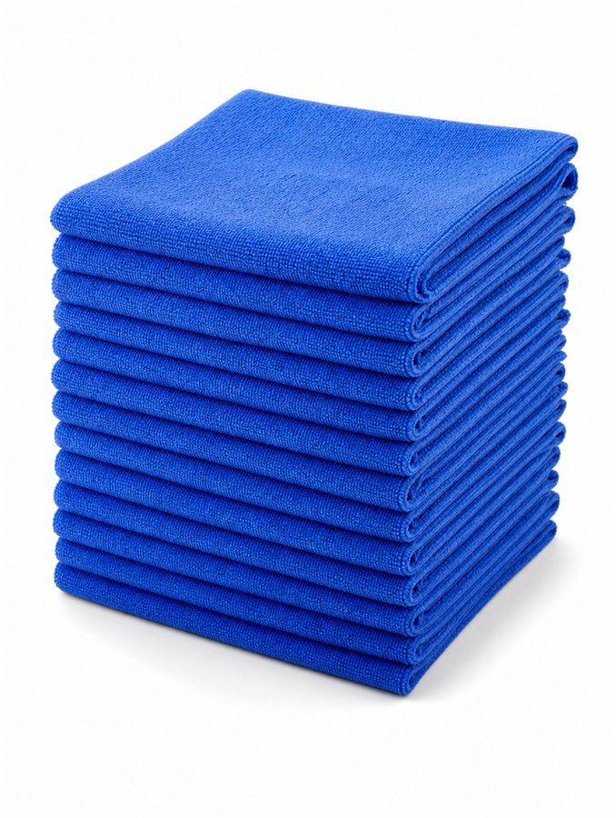 Microfiber Cloths — 16×16, Blue & Red