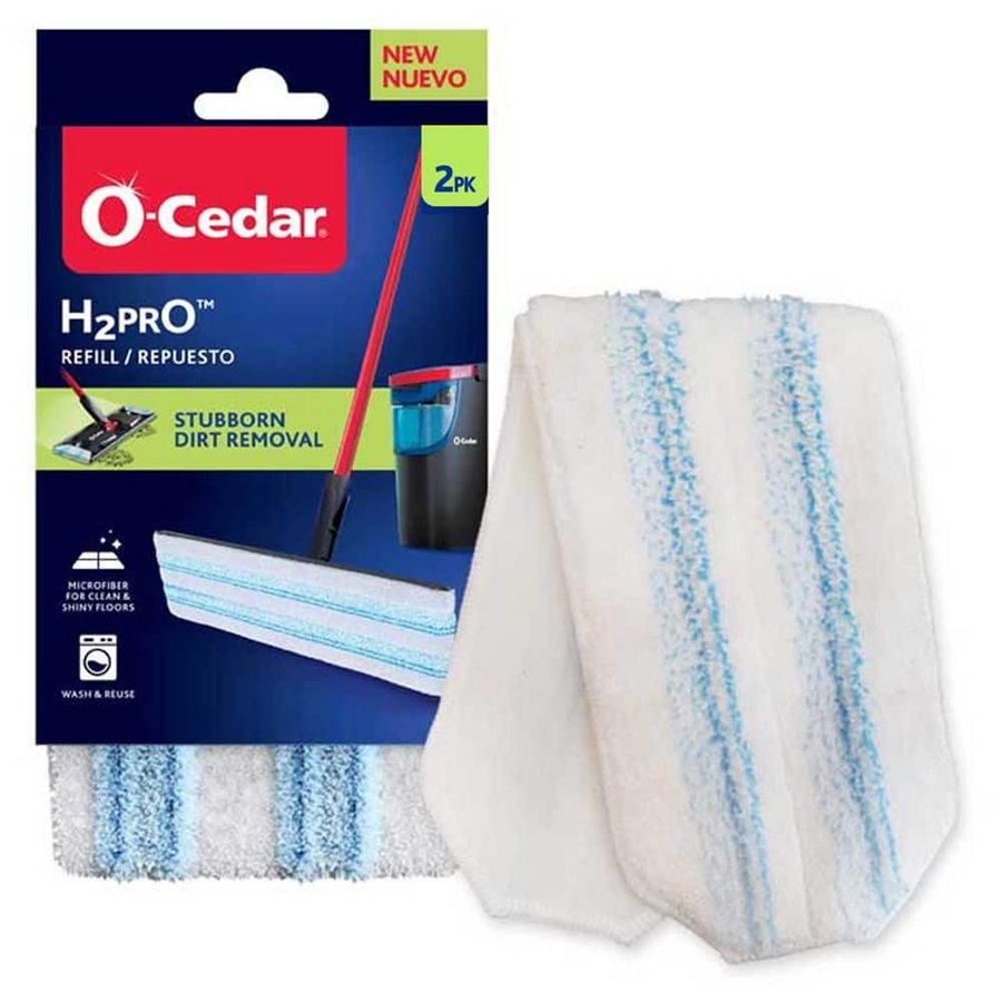 O-Cedar H2prO Microfiber Flat Mop Refill Pads — 15 Inch
